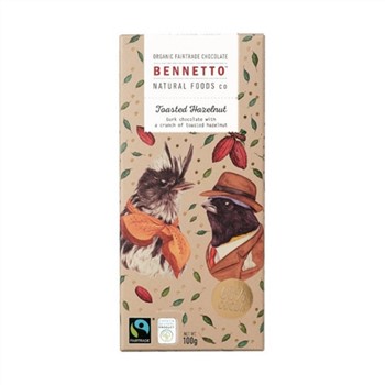 Organic Dark Chocolate Hazelnut 100g | Bennetto