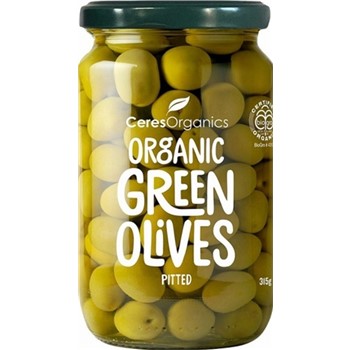 Green Olives Pitted Organic 315g | Ceres Organics